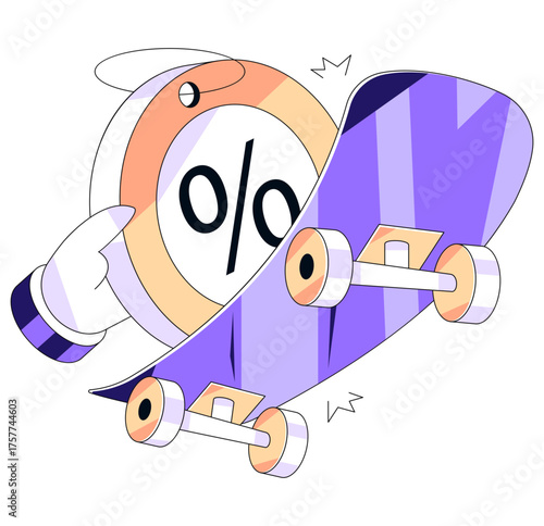 An illustration design of skateboard