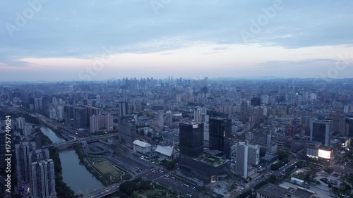Wallpaper Mural Aerial view of downtown Hangzhou, China Torontodigital.ca