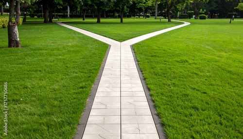 Fototapeta Naklejka Na Ścianę i Meble -  Divided path in a park