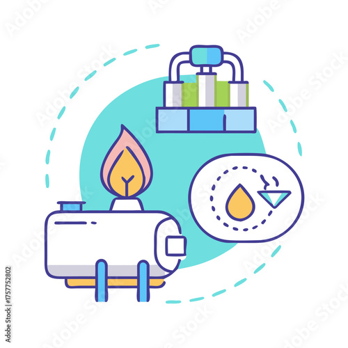 Conceptual illustration depicting natural gas processing and fuel conversion technology