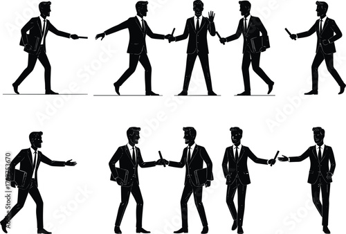 Business baton handoff, teamwork and responsibility transfer, corporate collaboration silhouette, professional relay concept, cad drawing flat vector illustration