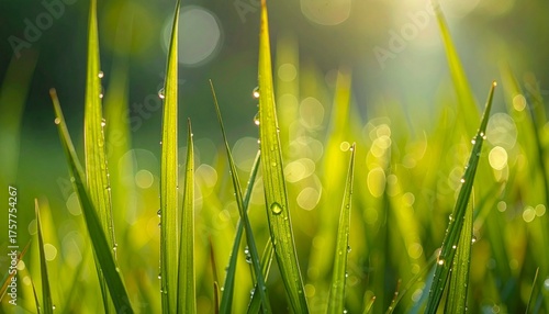 Macro photo of blades of grass, zoom, close up