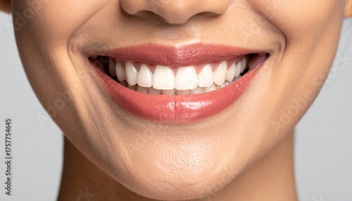 Macro photo of woman's smile, open mouth