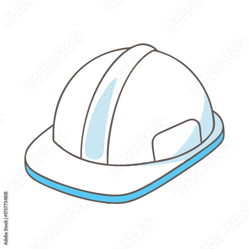 Cartoon illustration of a hard hat used for safety in construction