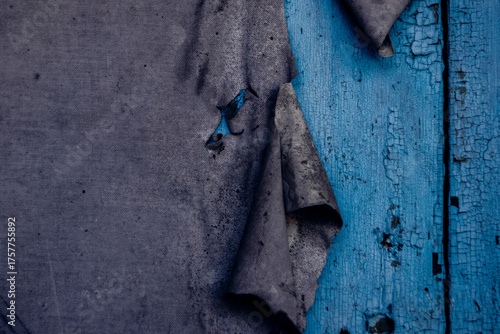 blue paint on wooden wall
