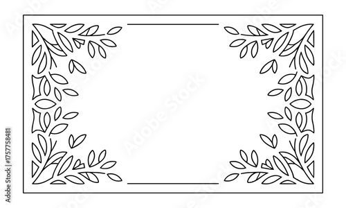 Modern Minimal Floral Frame Vector for Laser Cut Designs