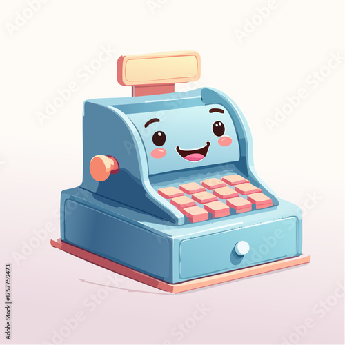 Cash register character with transparent background