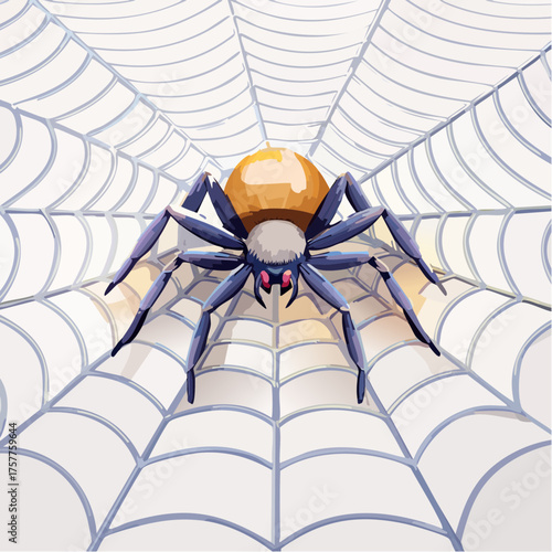 Arachnid on white spider web