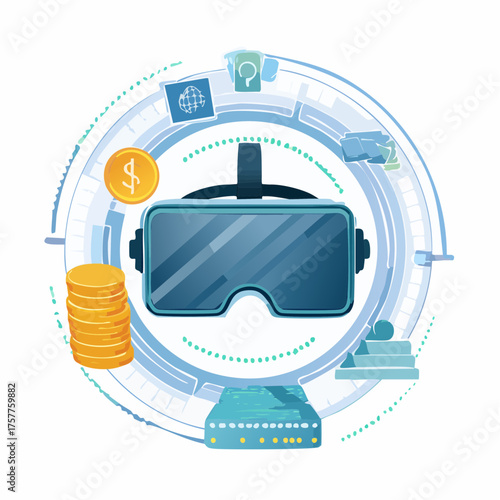 Metaverse economy technology concept with transparent background