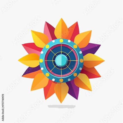 Colorful geometric floral symbol