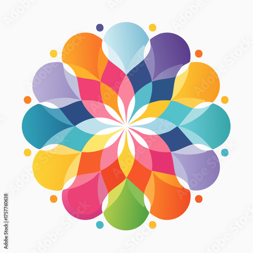 Vibrant abstract flower petal circular shape
