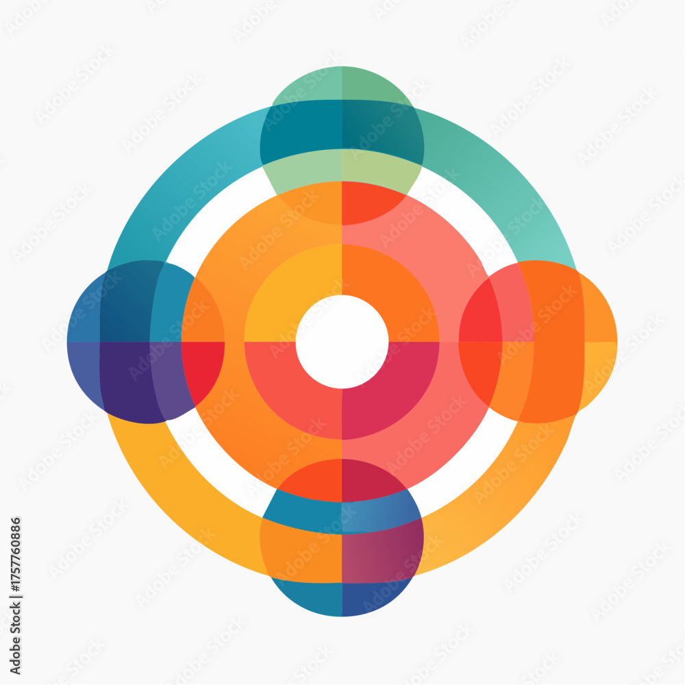 Fototapeta premium Colorful geometric circle overlap concept
