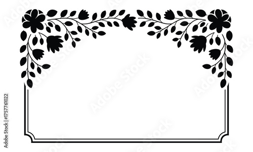Top Floral Edge Laser Cut Card Design Elegant Flower Border Vector Template for Wedding and Greeting Cards