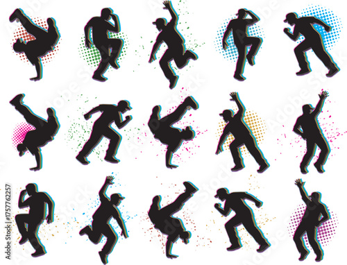 ブレイクダンスのシルエット