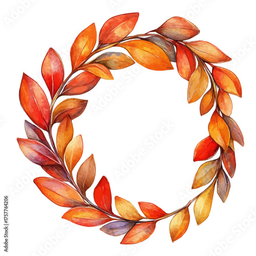 Leaf Bracelet, watercolor vector, isolated on a white background.