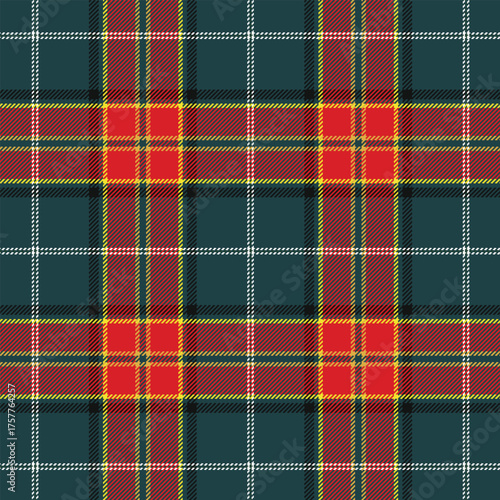 Christmas tartan seamless patterns in green and red colors, winter theme plaid pattern, collage tartan pattern, fabric pattern