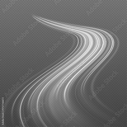 Dynamic waves of light form abstract curves, flowing like electric currents across a transparent background. Bright flares add depth and motion. A visual echo of data in motion.