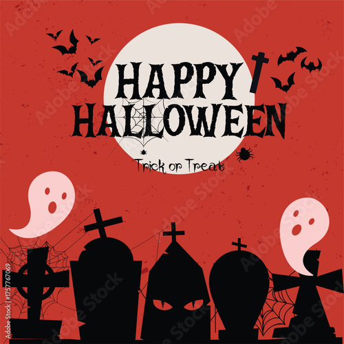 Happy Halloween Lettering Vector Design.