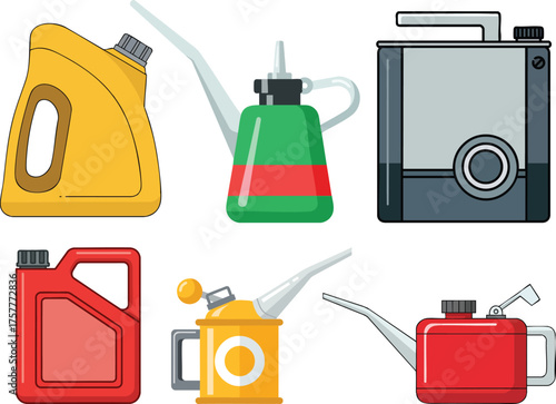 Oil Can Flat Vector Illustration