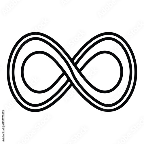 Black outline of a double infinity symbol on a white background