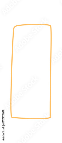 Hand drawn outline creates an organic rectangle frame. Quote box and banner shape enhance the label look. Simple white background adds modern style for creative template or message.