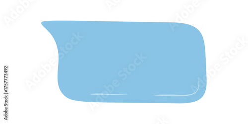 Blue organic hand drawn speech bubble icon, rectangle form and textbox shape, ideal for chat message and comment in communication concept. Simple isolated communication icon with organic bubble