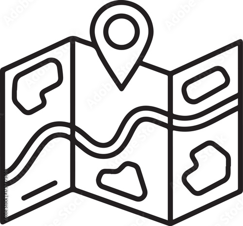 Abstract Traffic route between two points on map. Geolocation signs and trip plan trace Continuous line art drawing vector illustration
