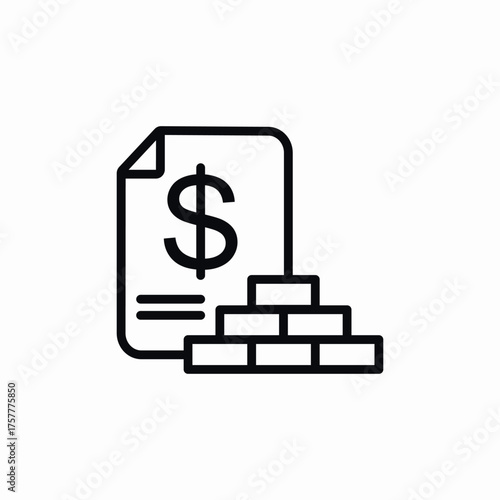 bricks construction budget document icon sign vector