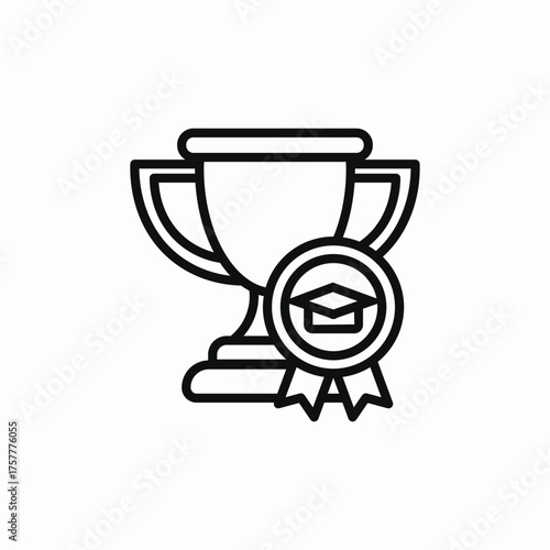 geaduation cup icon sign vector