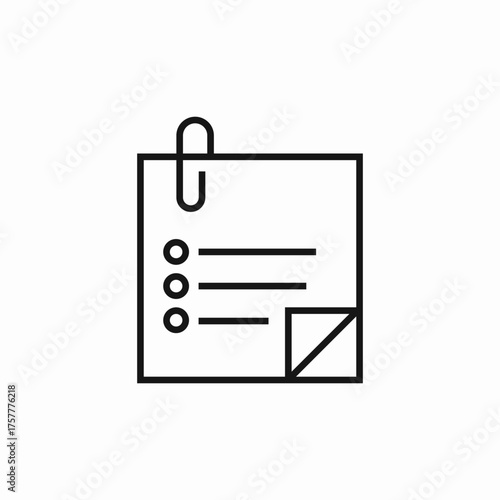 note paperclip icon sign vector