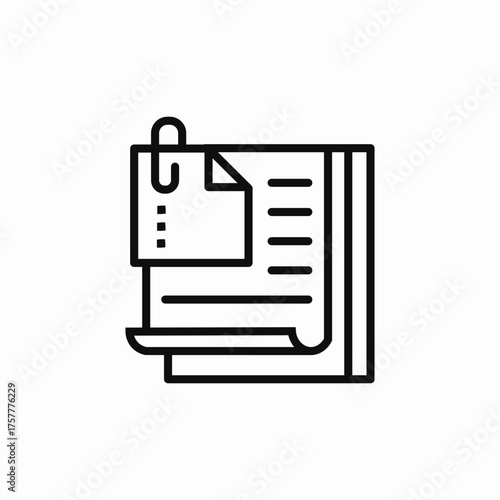 notes paperclip icon sign vector