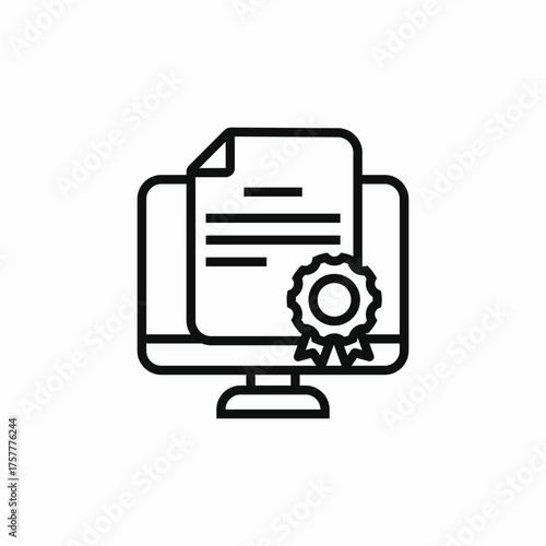 online education diploma icon sign vector