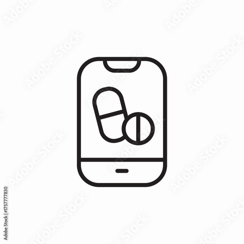 phone pill order icon sign vector