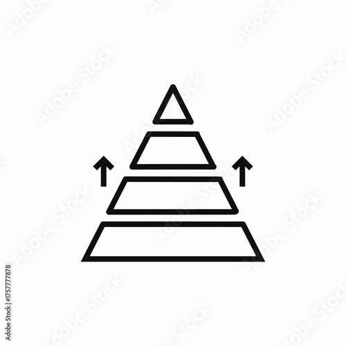 pyramide up icon sign vector