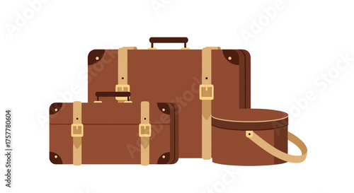 Vintage travel companions, a collection of suitcases for journeys afar