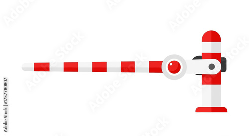 Detailed illustration of a striped barrier gate signaling access denial