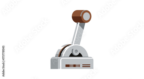 Isolated illustration of a mechanical lever, control and operations