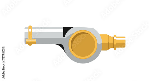 Isolated illustration of a referee whistle, emphasizing sporting equipment