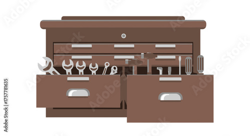Organized toolbox filled with essential repair tools and equipment