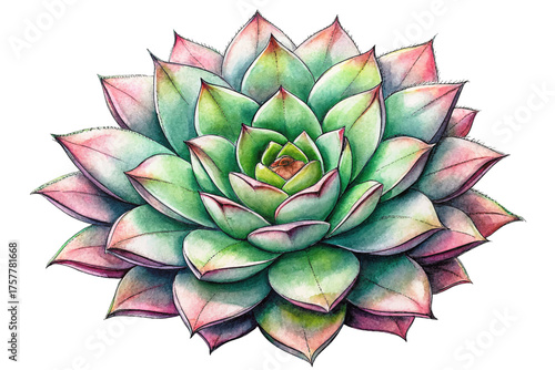 Haworthia cooperi succulent vector plant rosette watercolor