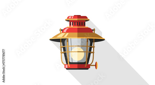 Retro camping lantern, an icon of traditional outdoor adventure gear