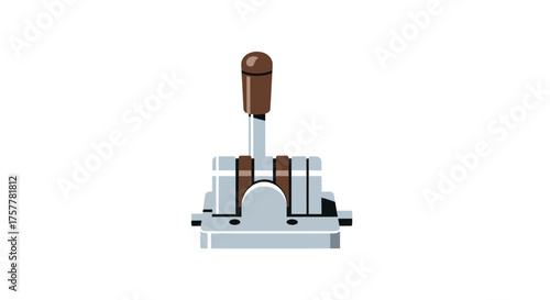 Stylized illustration of manual transmission, vector flat design