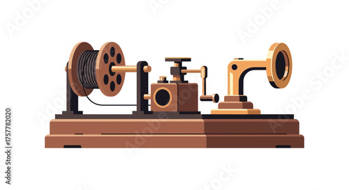 Vintage telegraph machine illustrating historical communication technology