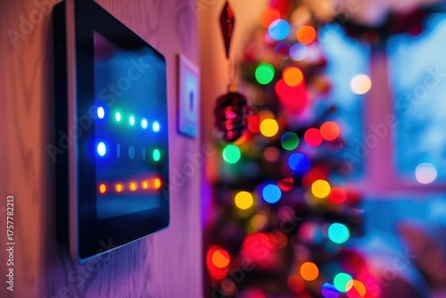 Smart Home Control Panel with Festive Christmas Lighting