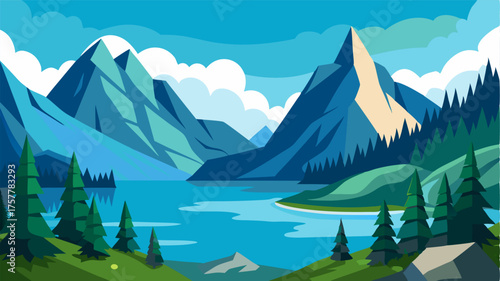 An idyllic alpine lake hidden and protected by the towering mountains that embrace it.