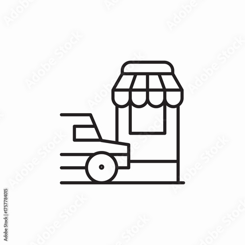 car drive cafe take away icon sign vector