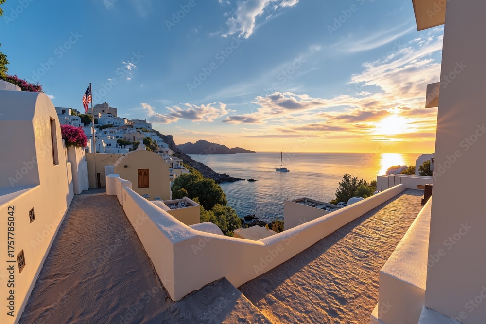 Fototapeta premium Sunrise Over Santorini 