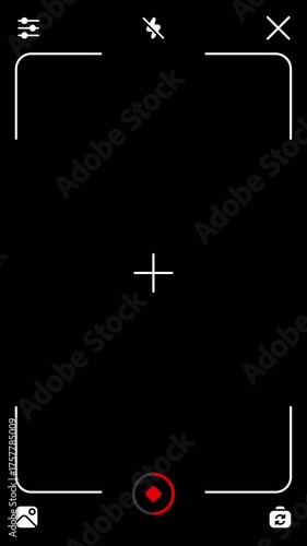 Vertical Mobile Phone Recording Screen Overlay Recording, Video Recorder Digital Display Interface