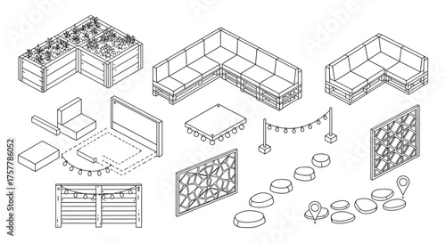 backyard design elements pallet sofas garden beds and string lights creating an inviting outdoor space for relaxation and summer entertaining perfect for home decor