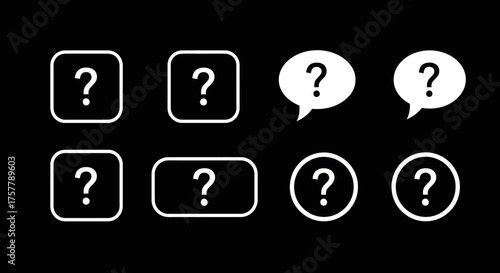 A Collection of Various Question Mark Icons Representing Queries Uncertainty Doubt and Seeking Information on a Dark Background